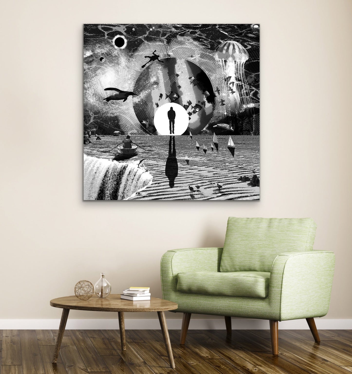 Dreamcatchers 01 - Surreal Limited Edition Giclée, Black & White on Canvas