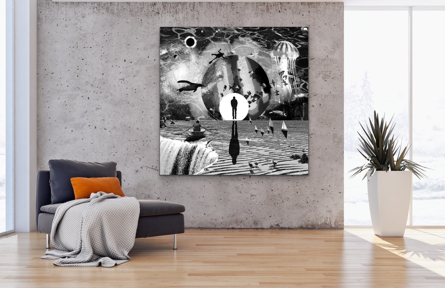 Dreamcatchers 01 - Surreal Limited Edition Giclée, Black & White on Canvas