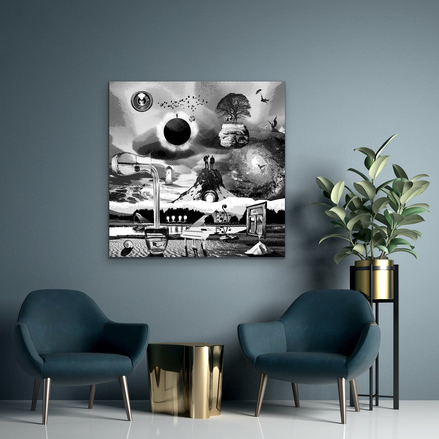 Dreamcatchers 03 - Surreal Limited Edition Giclée, Black & White on Canvas