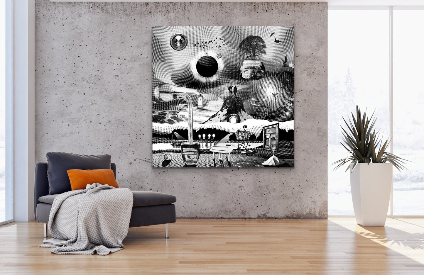 Dreamcatchers 03 - Surreal Limited Edition Giclée, Black & White on Canvas