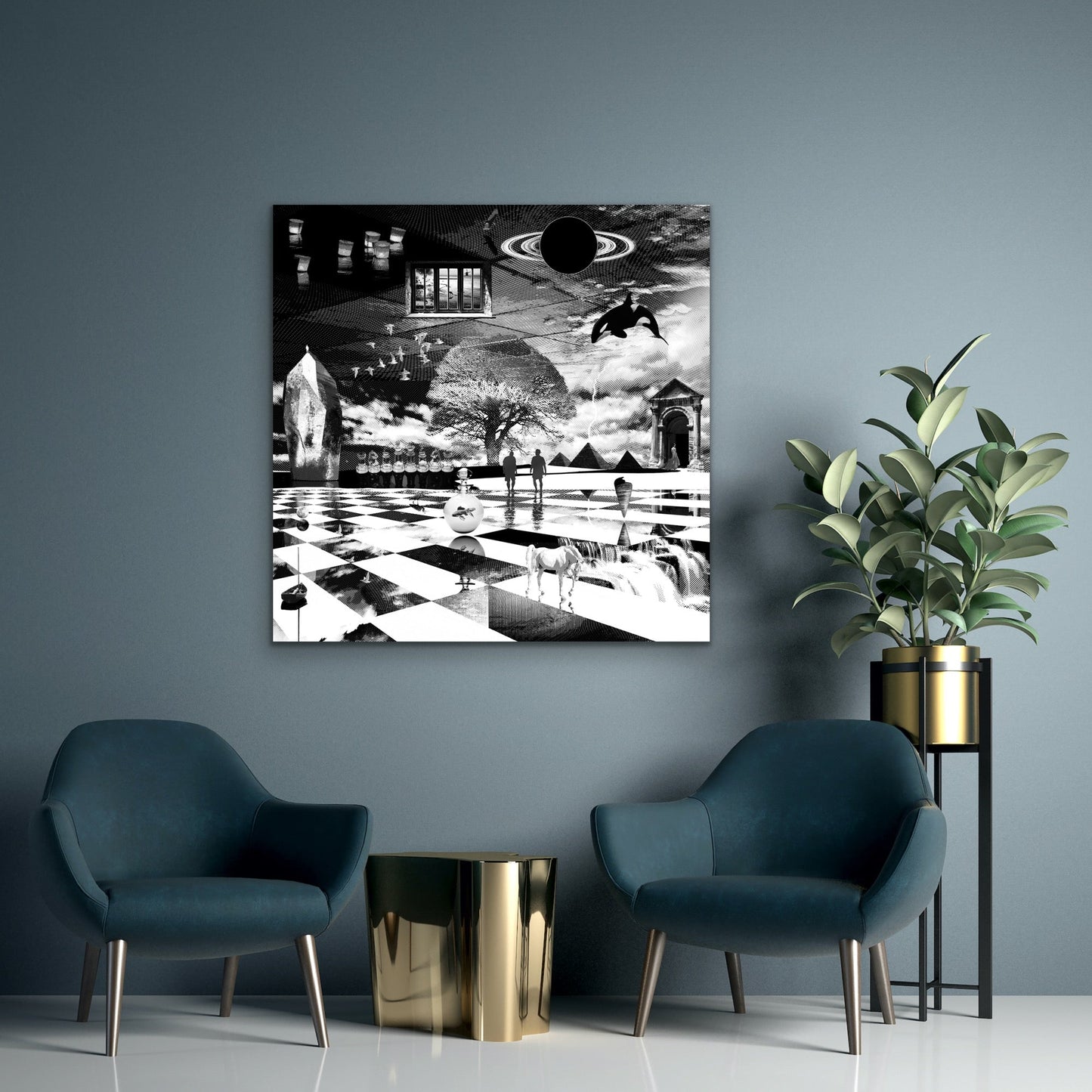 Dreamcatchers 06 - Surreal Limited Edition Giclée, Black & White on Canvas