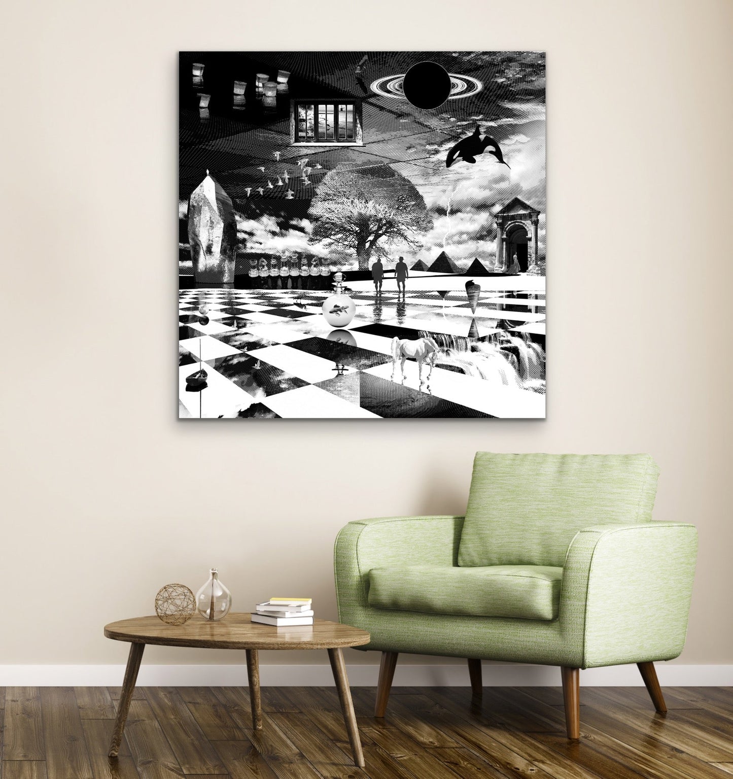 Dreamcatchers 06 - Surreal Limited Edition Giclée, Black & White on Canvas