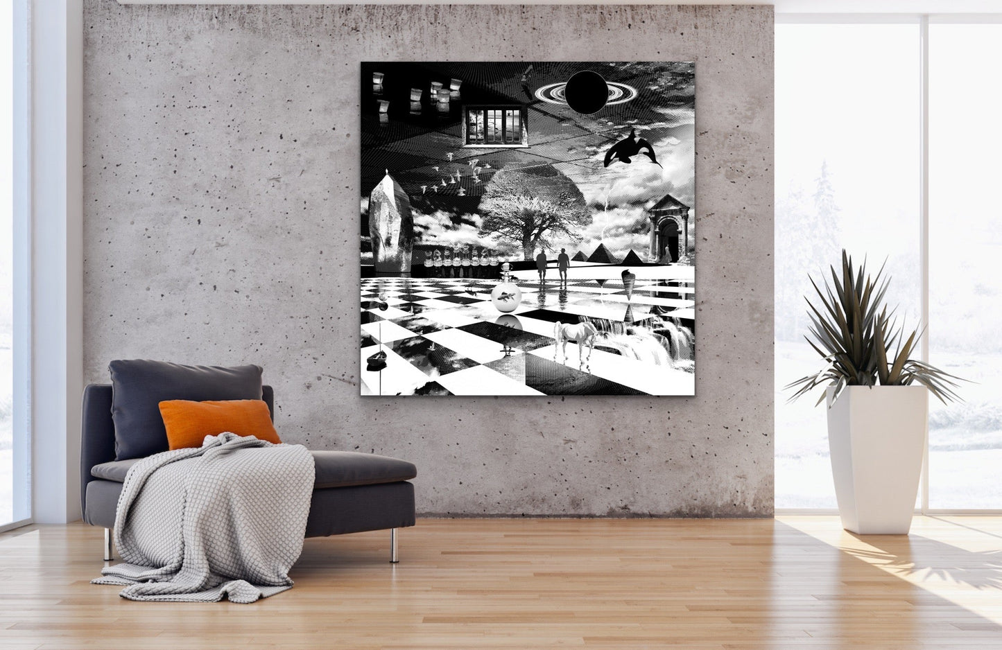 Dreamcatchers 06 - Surreal Limited Edition Giclée, Black & White on Canvas