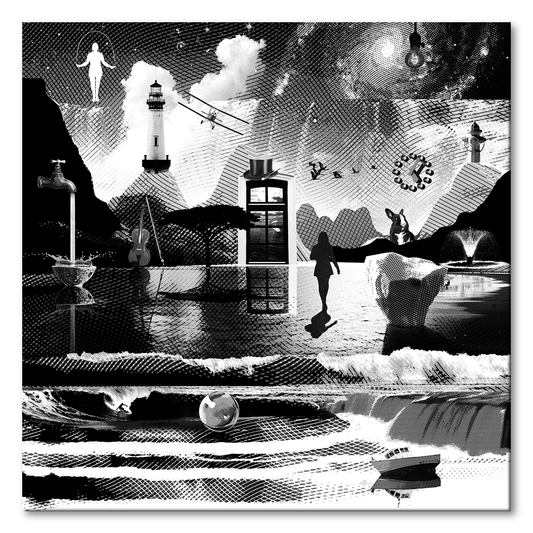 Dreamcatchers 08 - Surreal Limited Edition Giclée, Black & White on Canvas