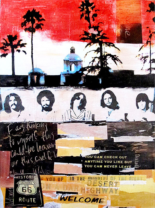 "Hotel California", 36"w x 48"h, Mixed Media on Board