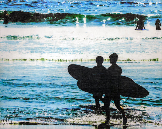 "I Love Santa Monica", 20"w x 16"h Print Mounted on Board, Hand-Embellished