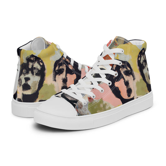 Portraits, Original Art, Men’s High Top Canvas Shoes