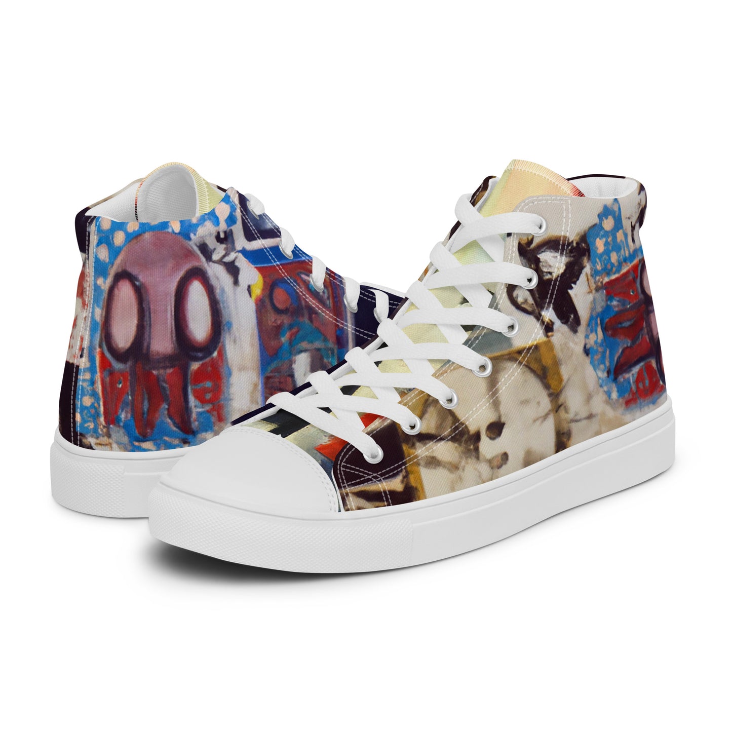 Abstract, Original Art, Men’s High Top Canvas Shoes