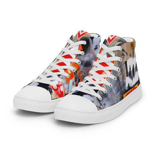 Abstract, Original Art, Men’s High Top Canvas Shoes