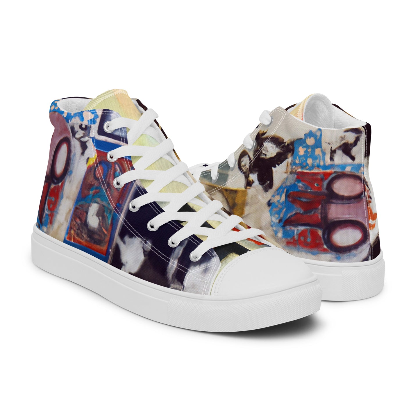 Abstract, Original Art, Men’s High Top Canvas Shoes