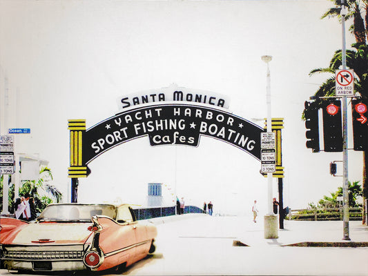 "Life in the Pink, Santa Monica", 40"w x 30"h Photographic Print on Canvas