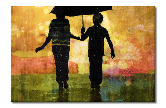 Under My Umbrella, Portraits, Digital Art, Canvas Print, High Quality Image, For Home Decor & Interior Design