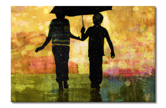 Walk in the Rain, Portraits, Digital Art, Canvas Print, High Quality Image, For Home Decor & Interior Design