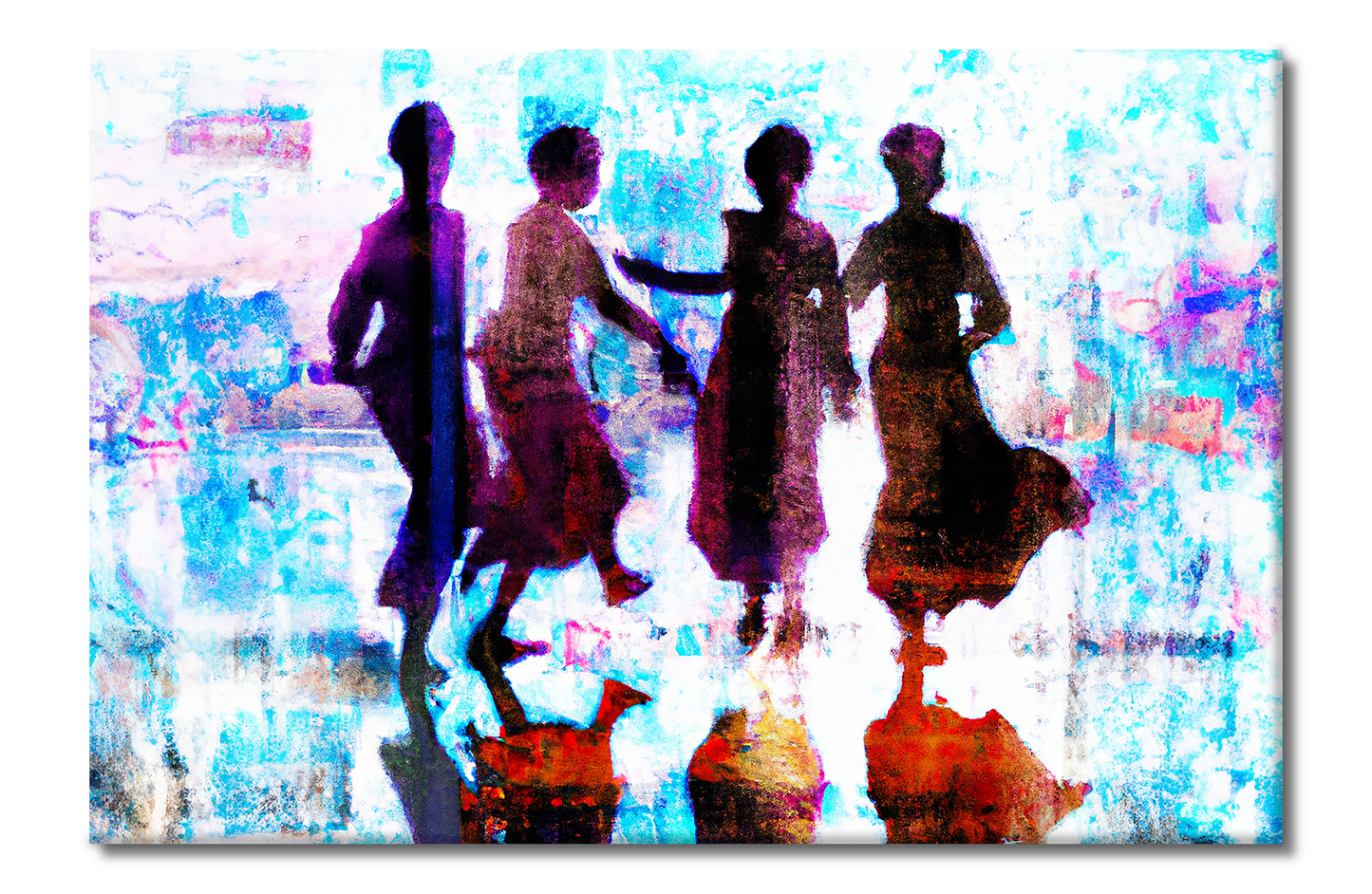 Dancers, Urban Vibes, Digital Art, Canvas Print, High Quality Image, For Home Decor & Interior Design