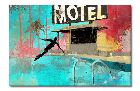 Route 66, Motel, Digital Art, Canvas Print, High Quality Image, For Home Decor & Interior Design