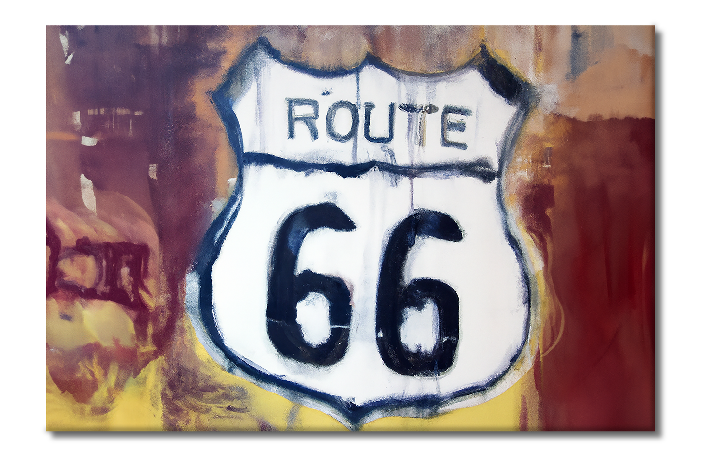 Sign, Route 66 Series, Digital Art, Canvas Print, High Quality Image, For Home Decor & Interior Design