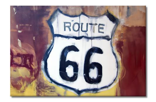 Sign, Route 66 Series, Digital Art, Canvas Print, High Quality Image, For Home Decor & Interior Design