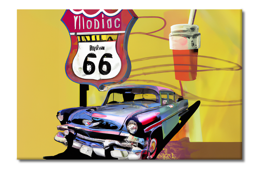 Route 66 Series, Digital Art, Canvas Print, High Quality Image, For Home Decor & Interior Design