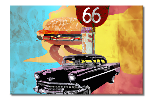Route 66 Series, Digital Art, Canvas Print, High Quality Image, For Home Decor & Interior Design