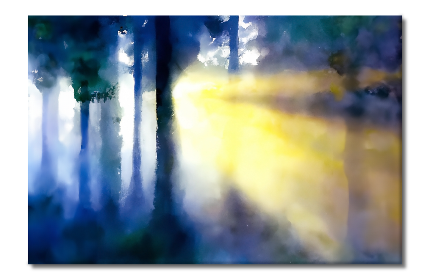 Sunrise Through The Forest, Scenics, Digital Art, Canvas Print, High Quality Image, For Home Decor & Interior Design