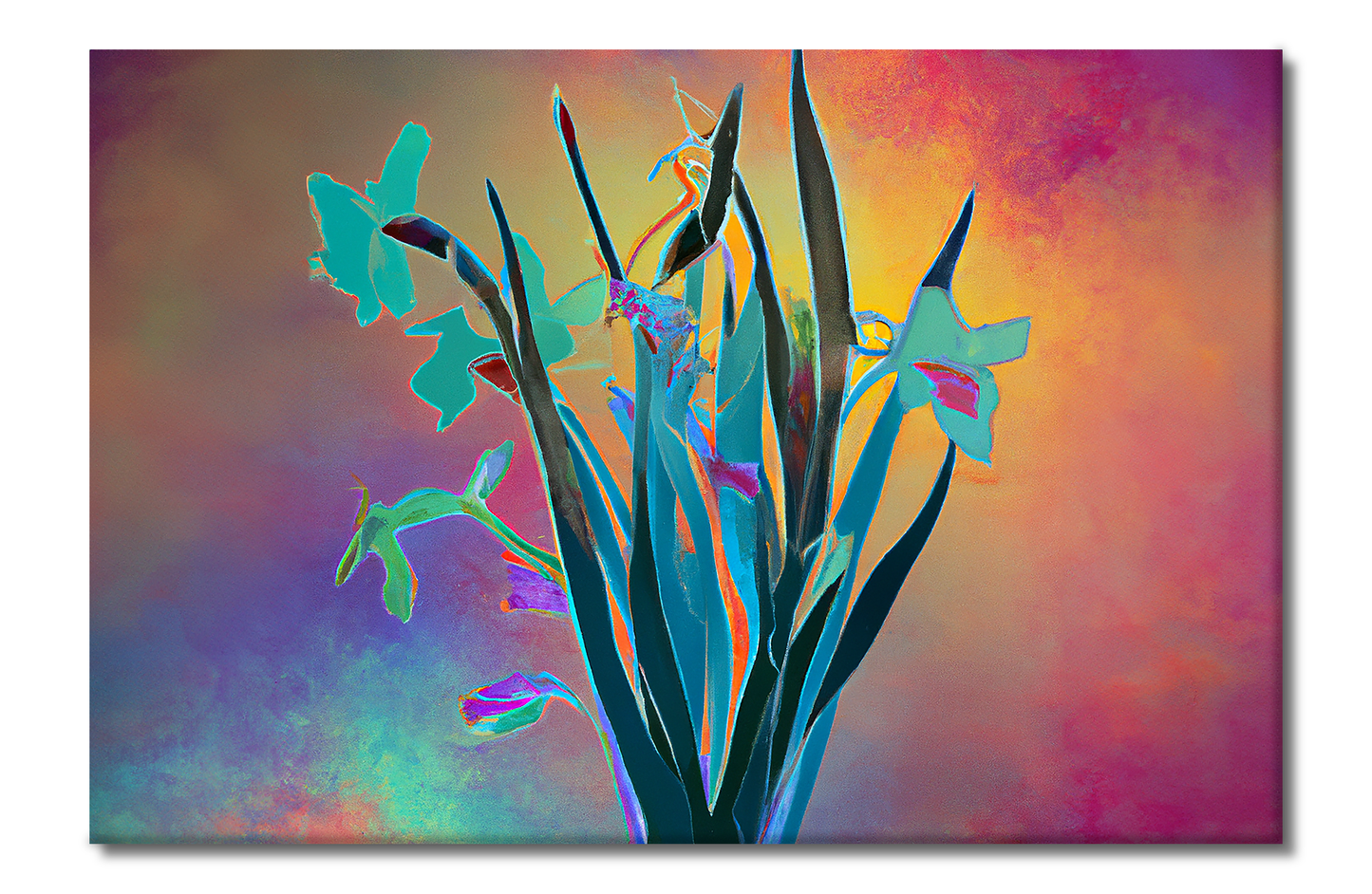 Flowers in Vase, Scenic, Digital Art, Canvas Print, High Quality Image, For Home Decor & Interior Design