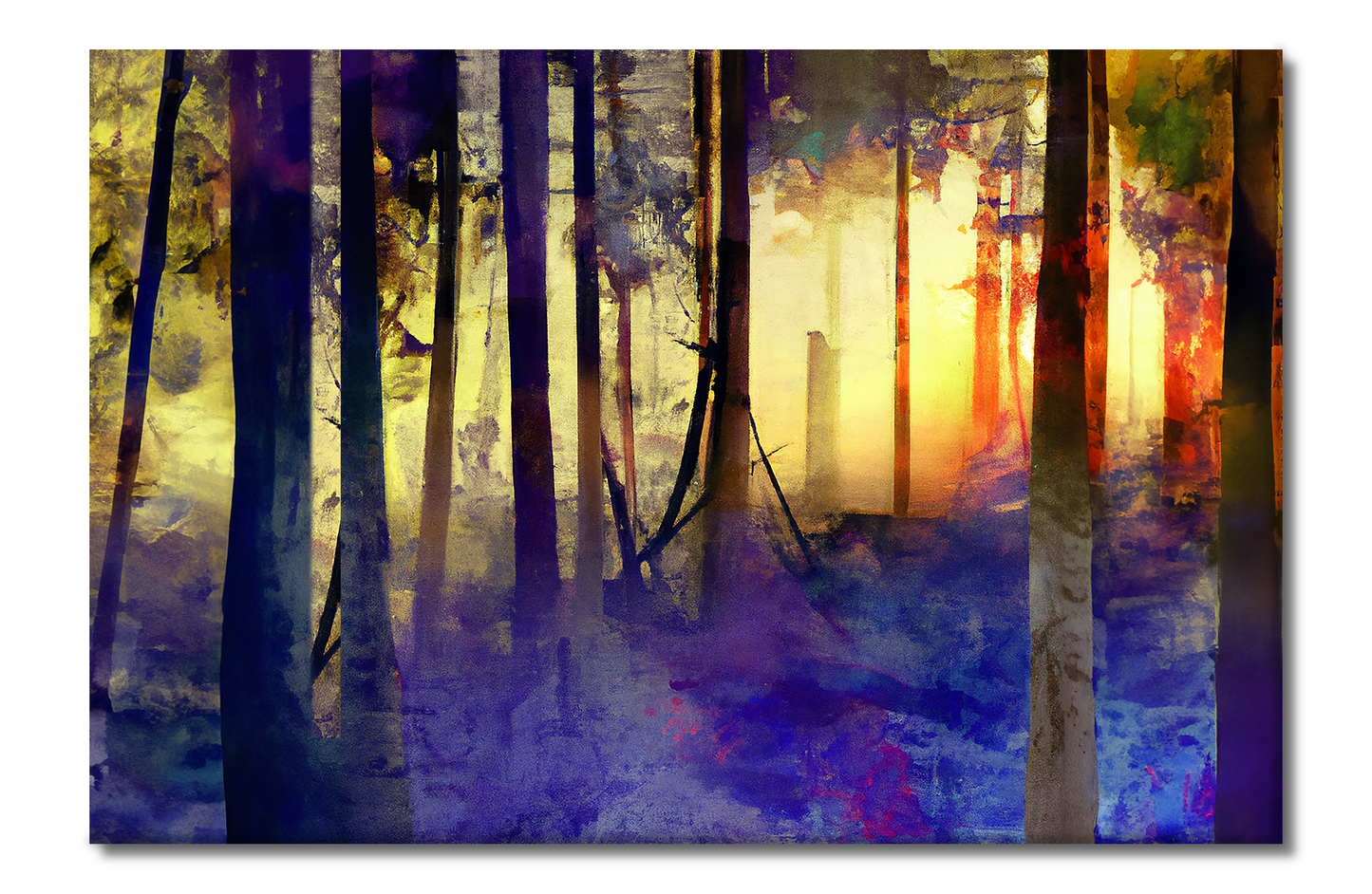 Runrise Through The Trees, Scenics, Digital Art, Canvas Print, High Quality Image, For Home Decor & Interior Design