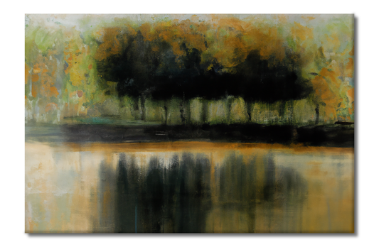 Trees by the Lake, Scenics, Digital Art, Canvas Print, High Quality Image, For Home Decor & Interior Design