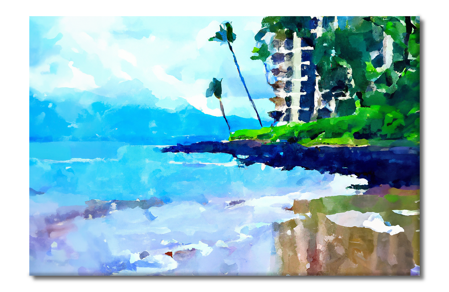 Maui Surf, Beach Life, Digital Art, Canvas Print, High Quality Image, For Home Decor & Interior Design