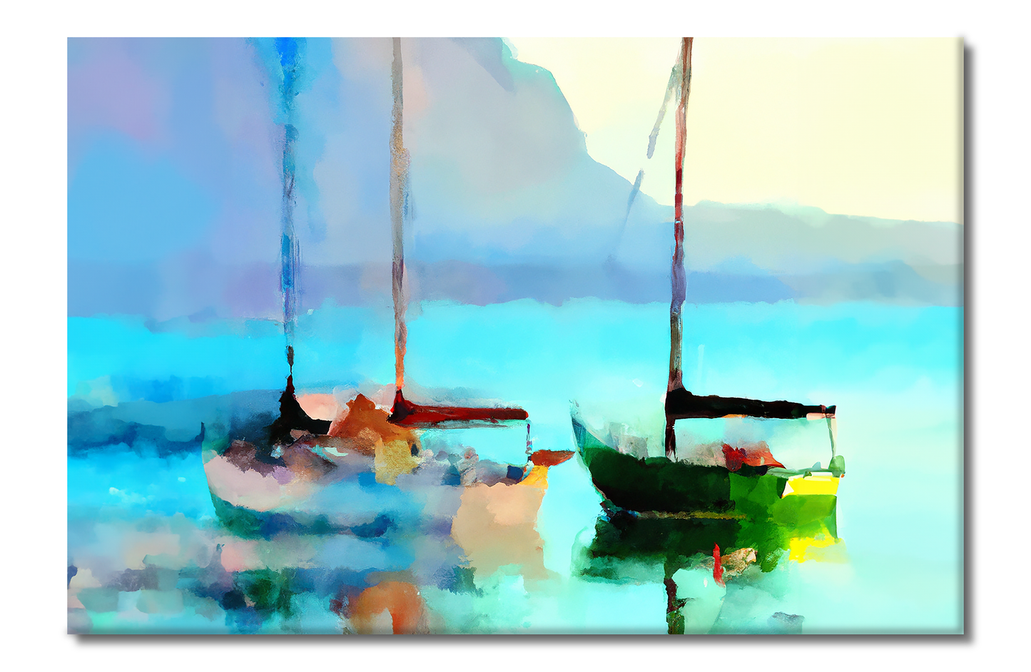 Sailboats on the Bay, Scenics, Digital Art, Canvas Print, High Quality Image, For Home Decor & Interior Design