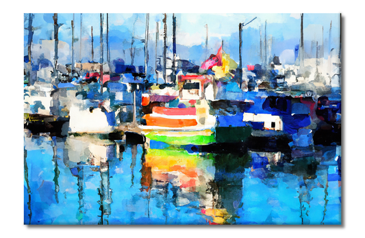 Sailboats on the Marina, Scenics, Digital Art, Canvas Print, High Quality Image, For Home Decor & Interior Design