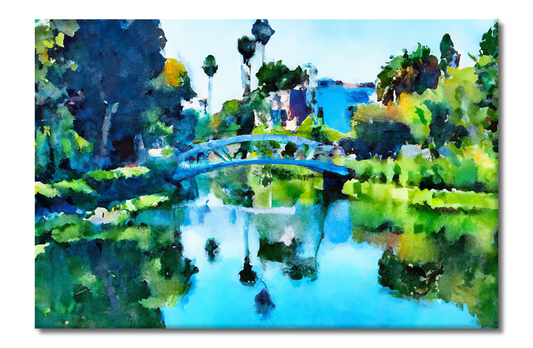 Daytime at the Venice Canals, Scenics, Digital Art, Canvas Print, High Quality Image, For Home Decor & Interior Design