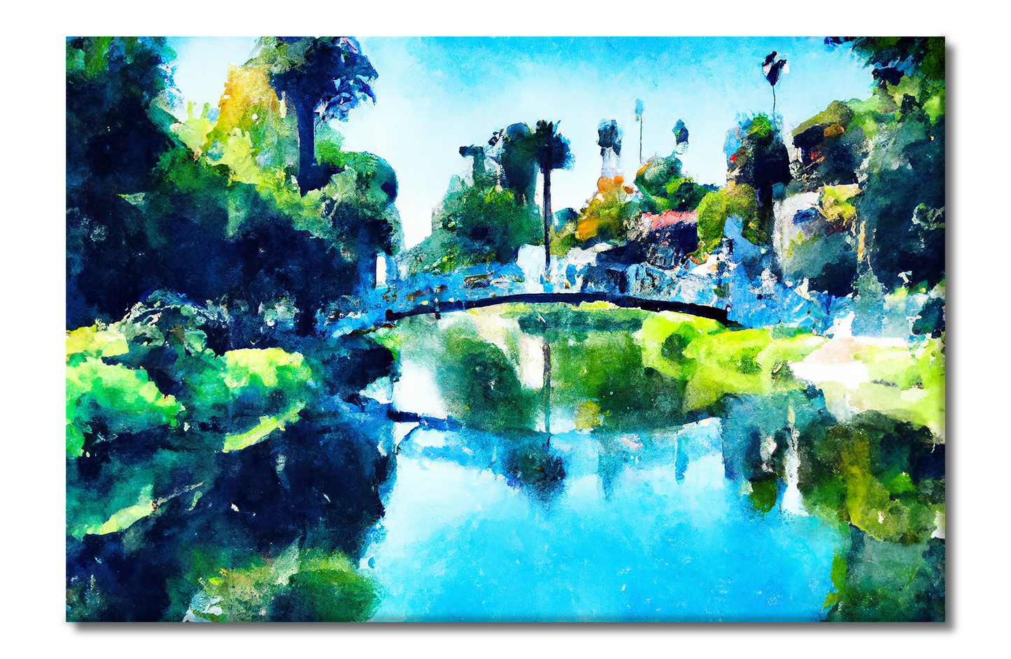 Daytime at the Venice Canals, Scenics, Digital Art, Canvas Print, High Quality Image, For Home Decor & Interior Design