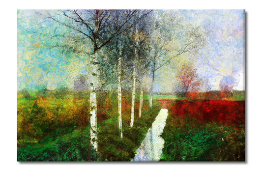 Birches By The Creek, Scenics, Digital Art, Canvas Print, High Quality Image, For Home Decor & Interior Design