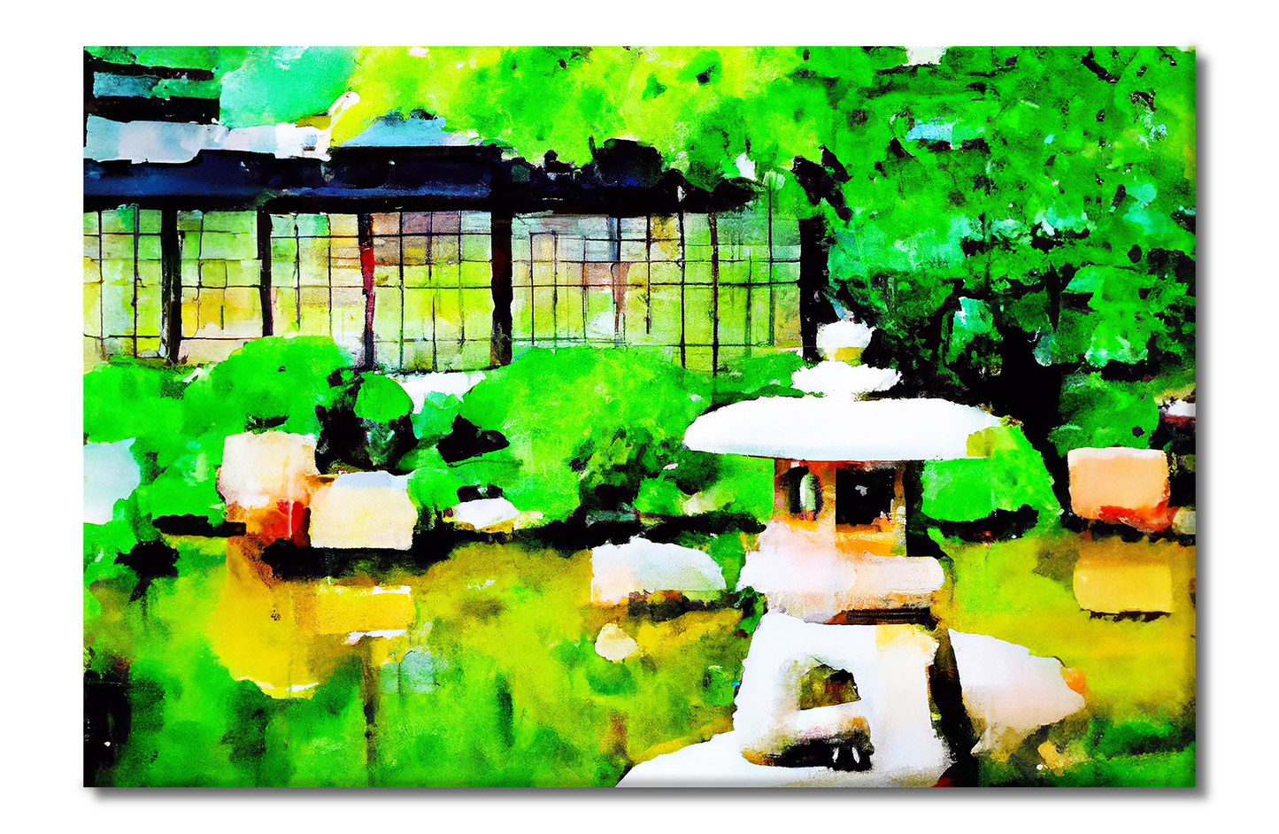 Japanese Garden, Scenics, Digital Art, Canvas Print, High Quality Image, For Home Decor & Interior Design