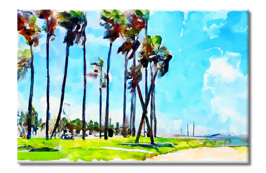 Palm Trees at Venice Beach, Scenic, Digital Art, Canvas Print, High Quality Image, For Home Decor & Interior Design