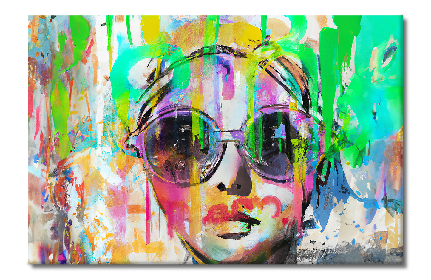 She Vibes, Sunglasses, Digital Art, Canvas Print, High Quality Image, For Home Decor & Interior Design