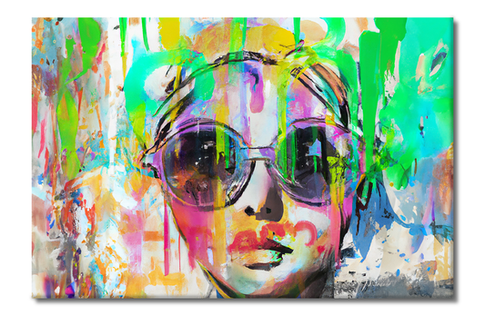 She Vibes, Sunglasses, Digital Art, Canvas Print, High Quality Image, For Home Decor & Interior Design