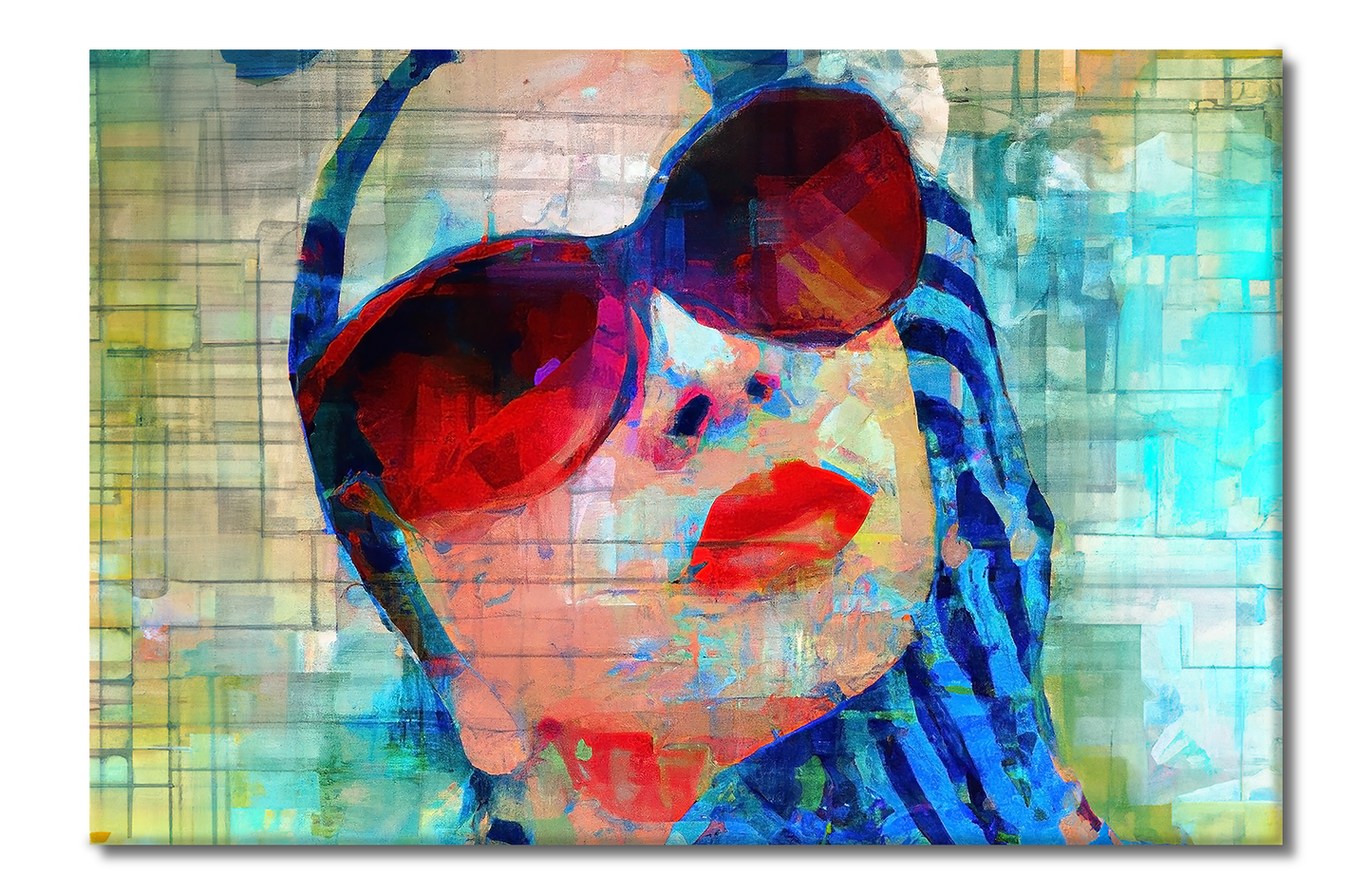 She Vibes, Sunglasses, Digital Art, Canvas Print, High Quality Image, For Home Decor & Interior Design