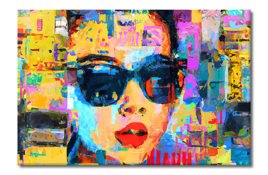 She Vibes, Sunglasses, Digital Art, Canvas Print, High Quality Image, For Home Decor & Interior Design