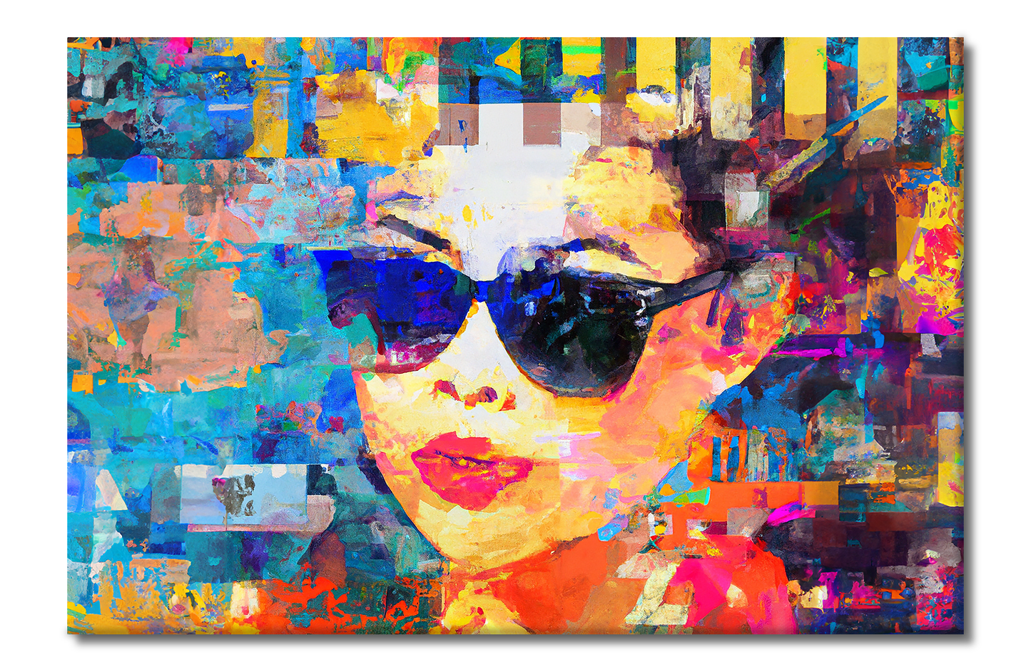 She Vibes, Sunglasses, Digital Art, Canvas Print, High Quality Image, For Home Decor & Interior Design