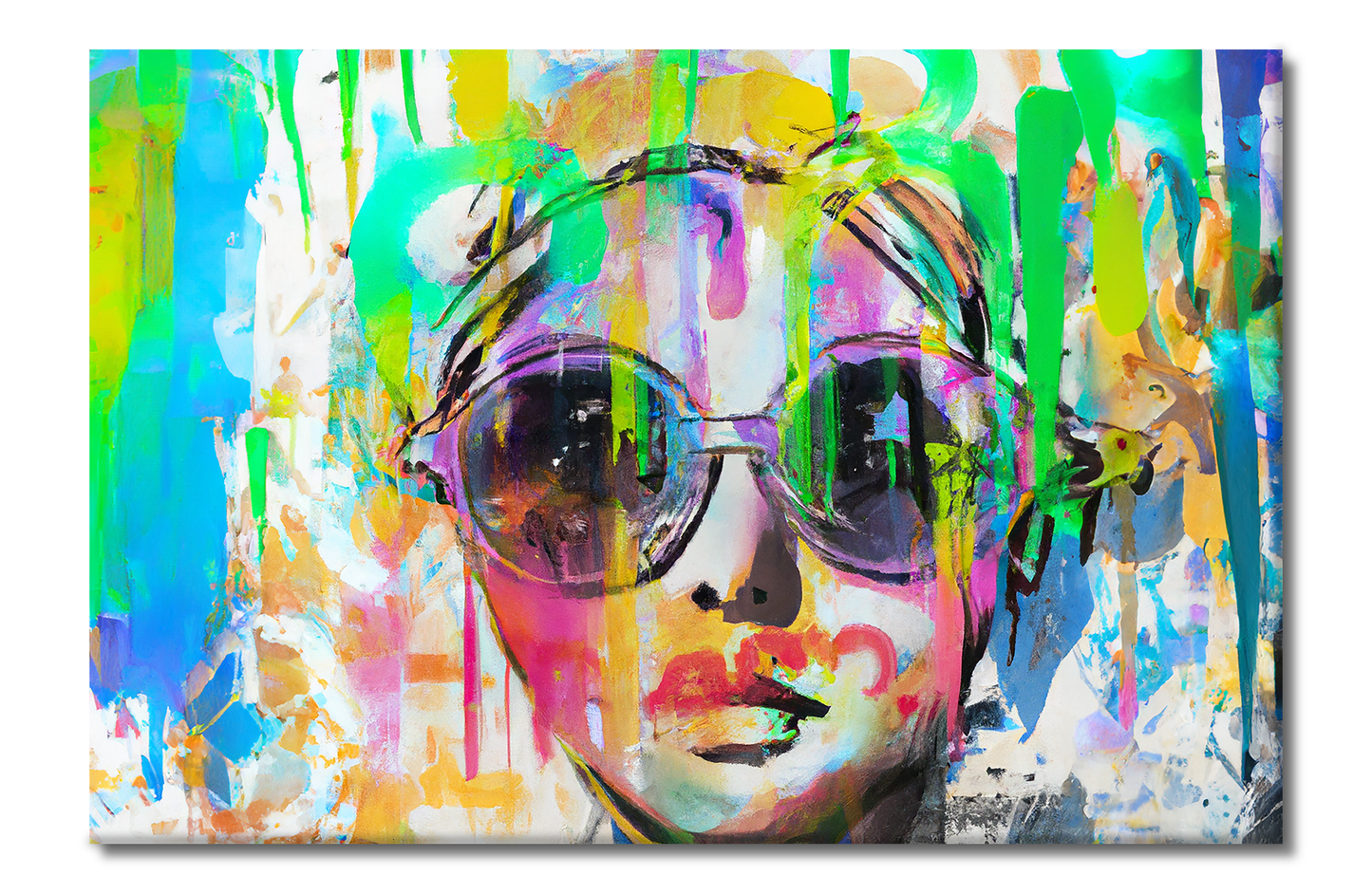 She Vibes, Sunglasses, Digital Art, Canvas Print, High Quality Image, For Home Decor & Interior Design