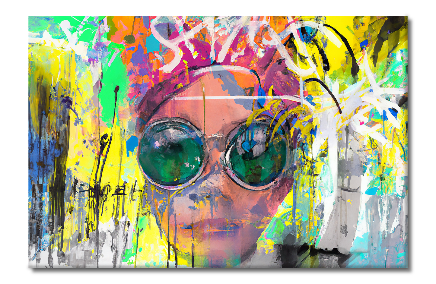 She Vibes, Sunglasses, Digital Art, Canvas Print, High Quality Image, For Home Decor & Interior Design