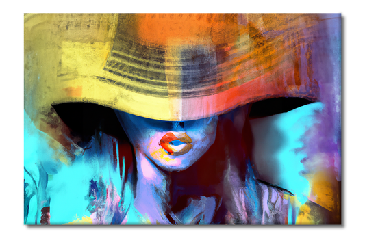 Woman in the Big Hat, She Vibes, Digital Art, Canvas Print, High Quality Image, For Home Decor & Interior Design