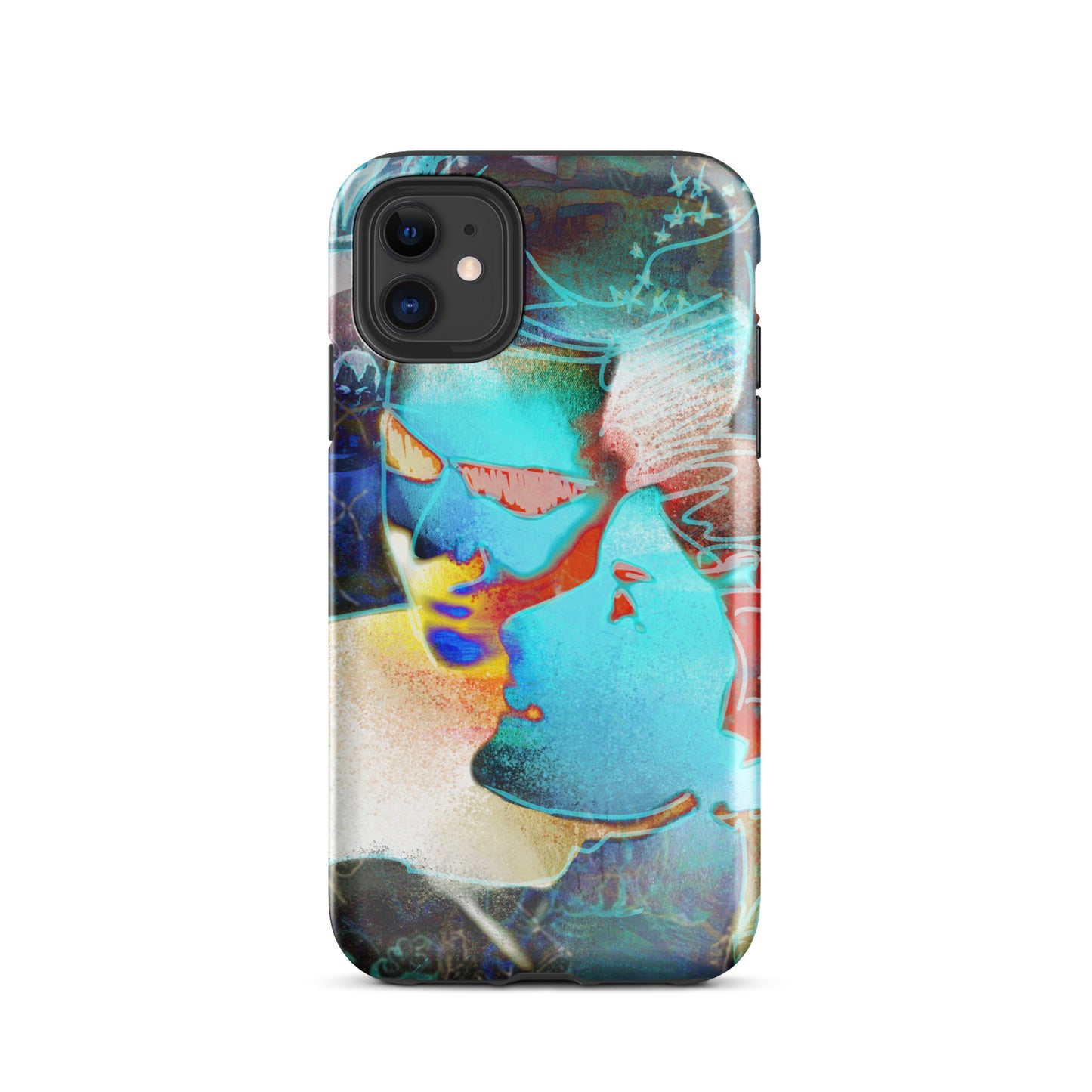 1047: Neon Love Series Tough Case for iPhone® (for models 11-15)