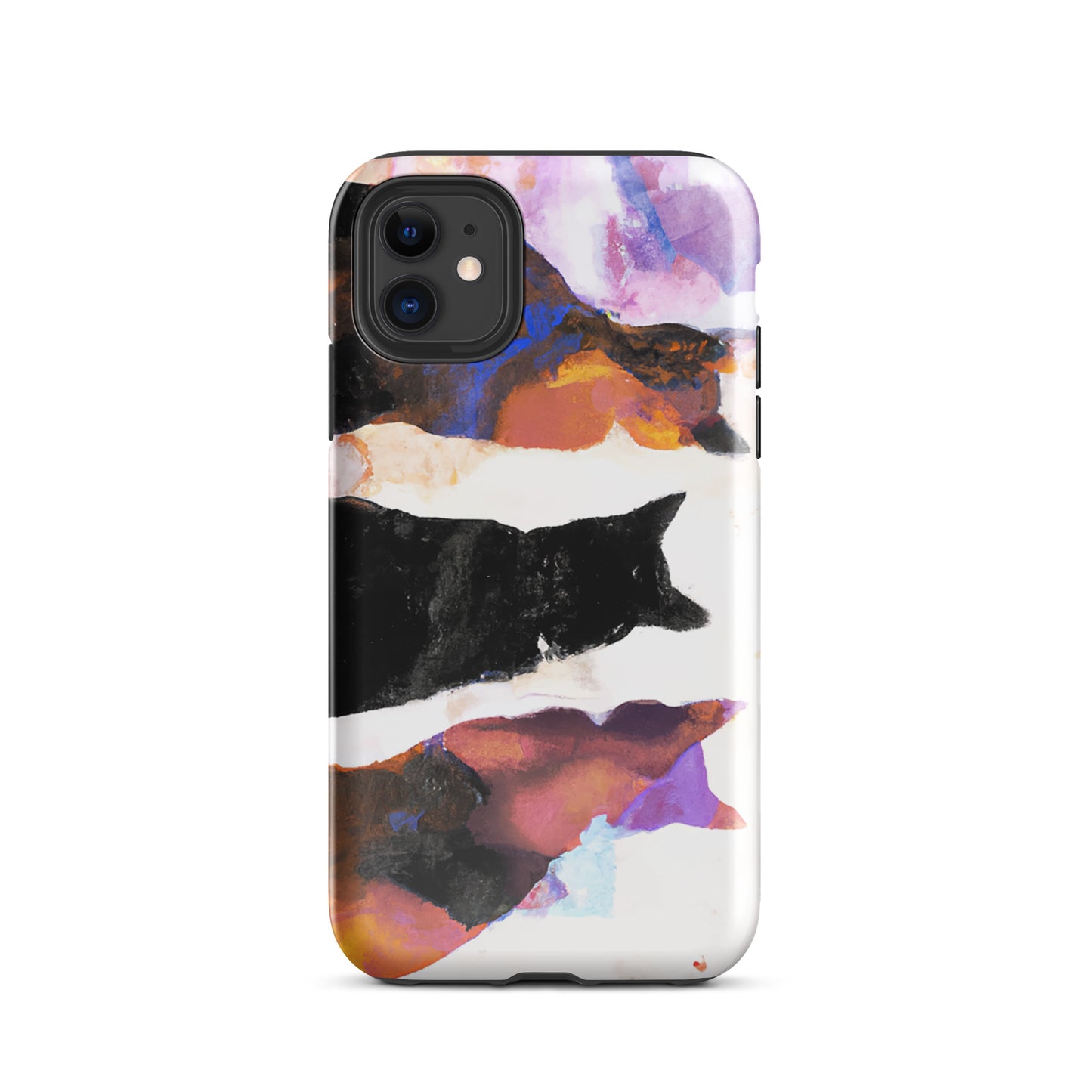 1006: Cats Animal Life Abstract Tough Case for iPhone® (for models 11-15)