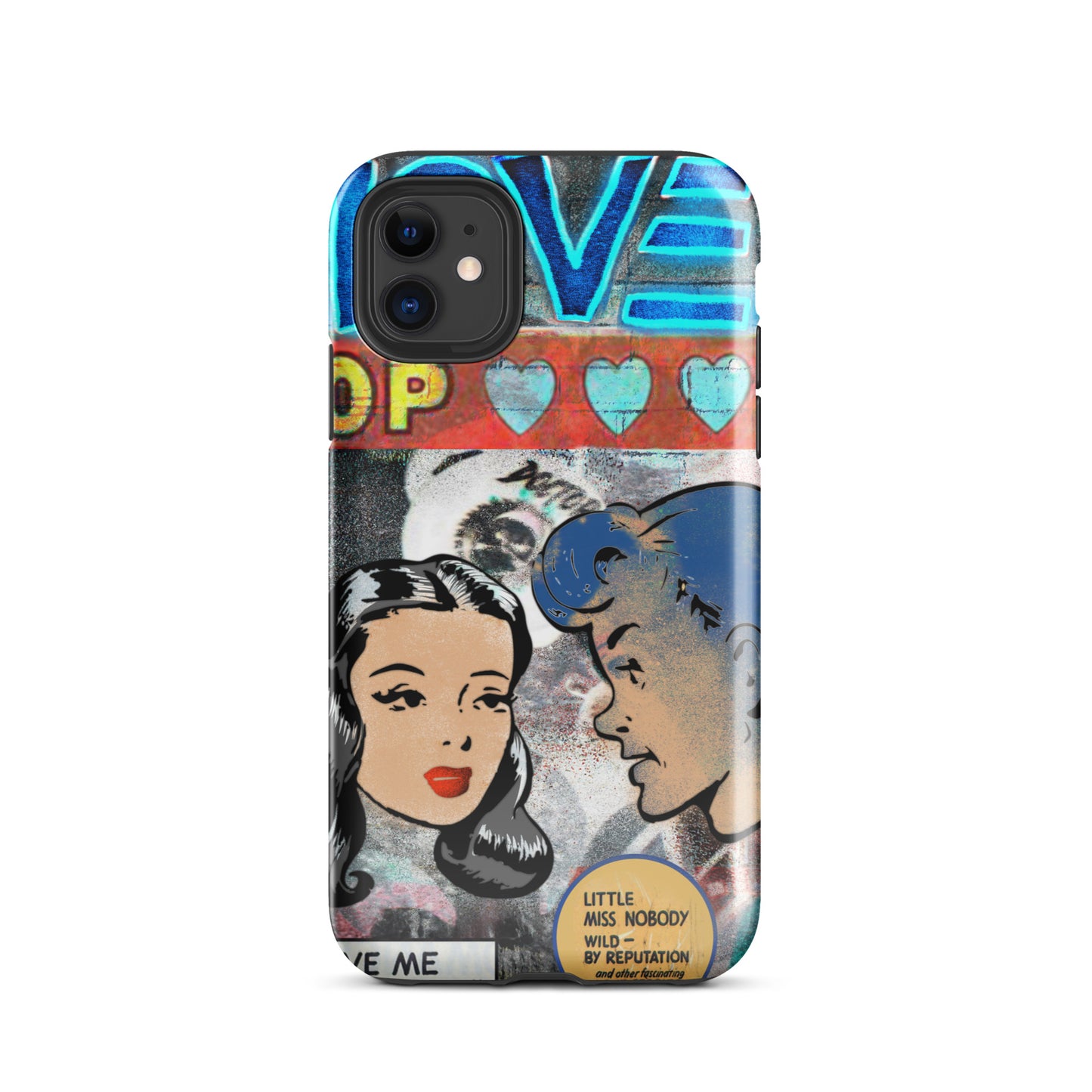 1031: Neon Love Series Top Love Tough Case for iPhone® (for models 11-15)