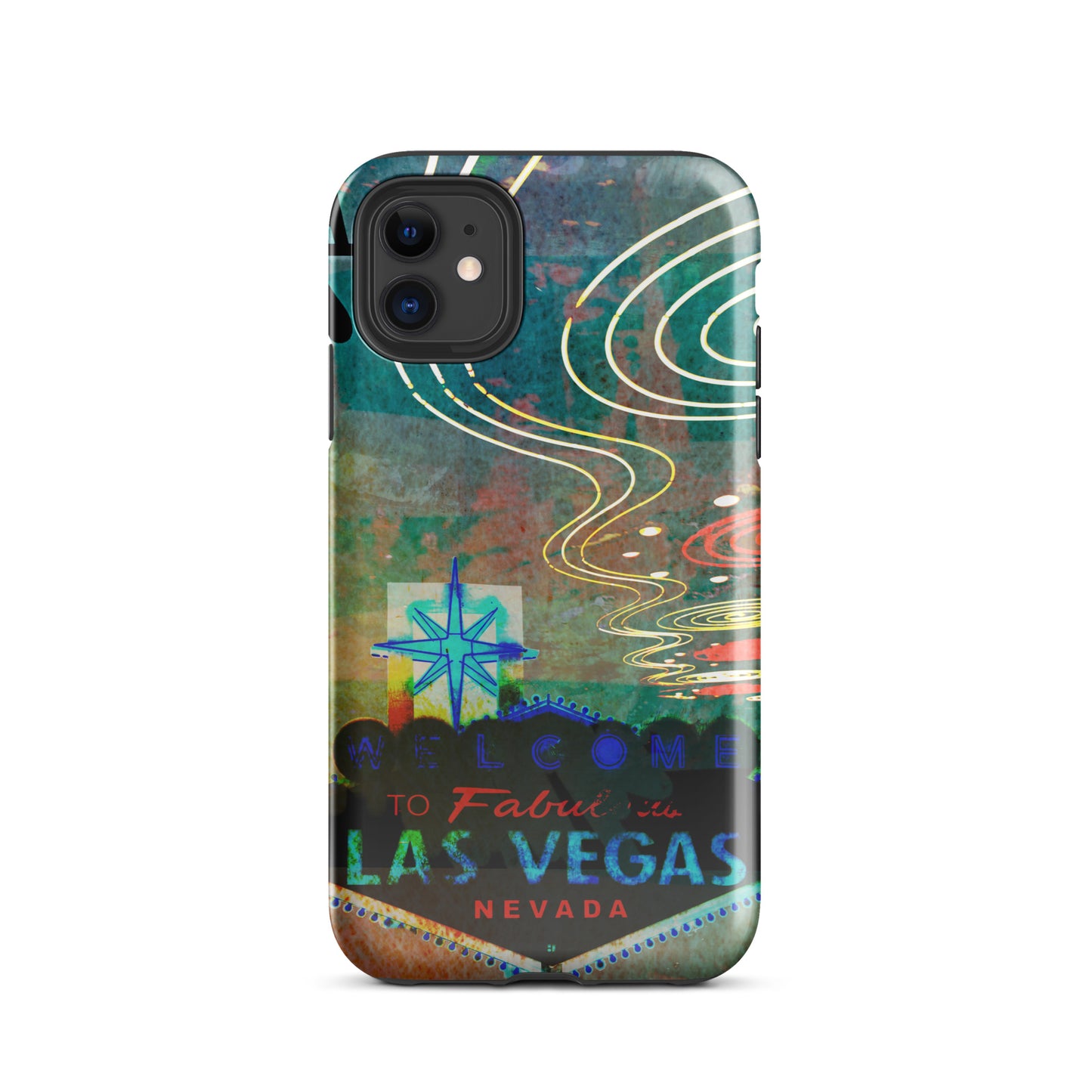 1067: Vegas Aces, Abstract, Tough Case for iPhone® (for models 11-15)