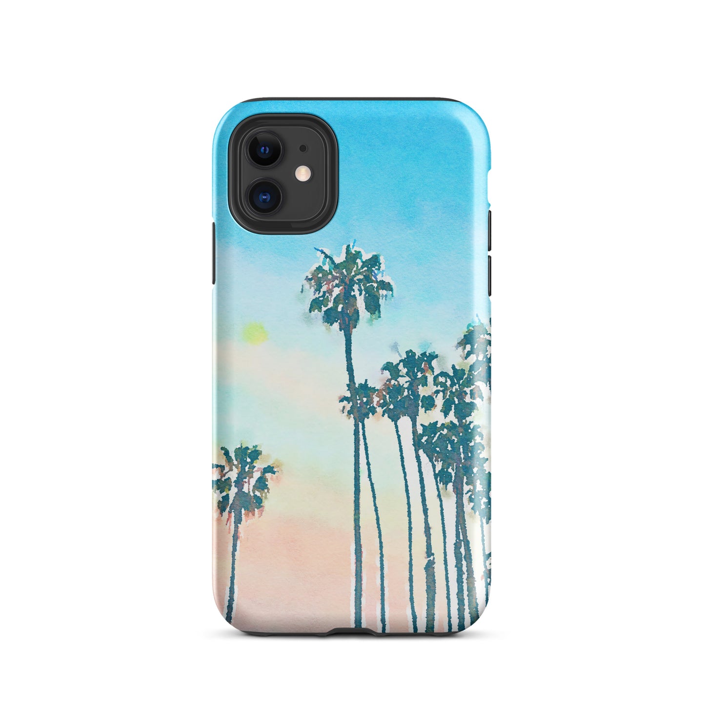 1002: Beach Life Palm Trees Tough Case for iPhone® (for models 11-15)