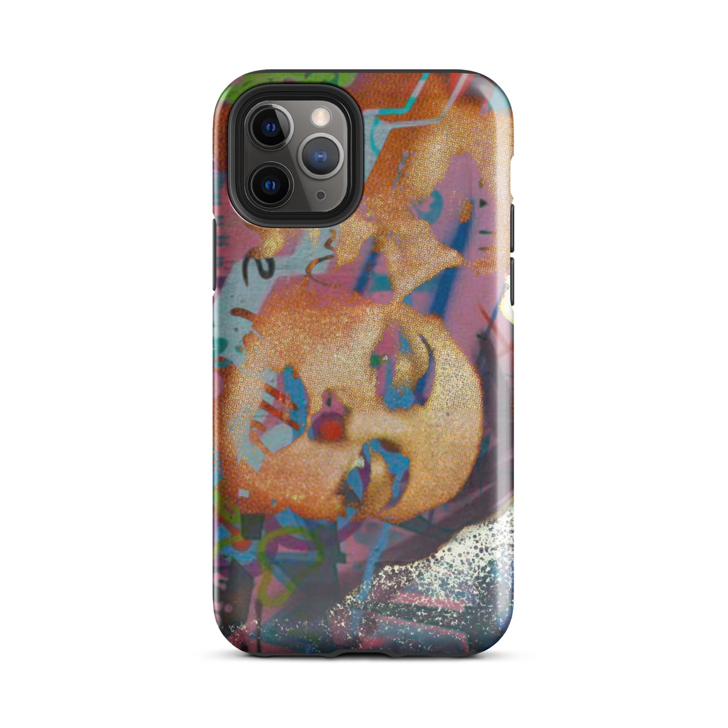 1043: Neon Love Series Tough Case for iPhone® (for models 11-15)