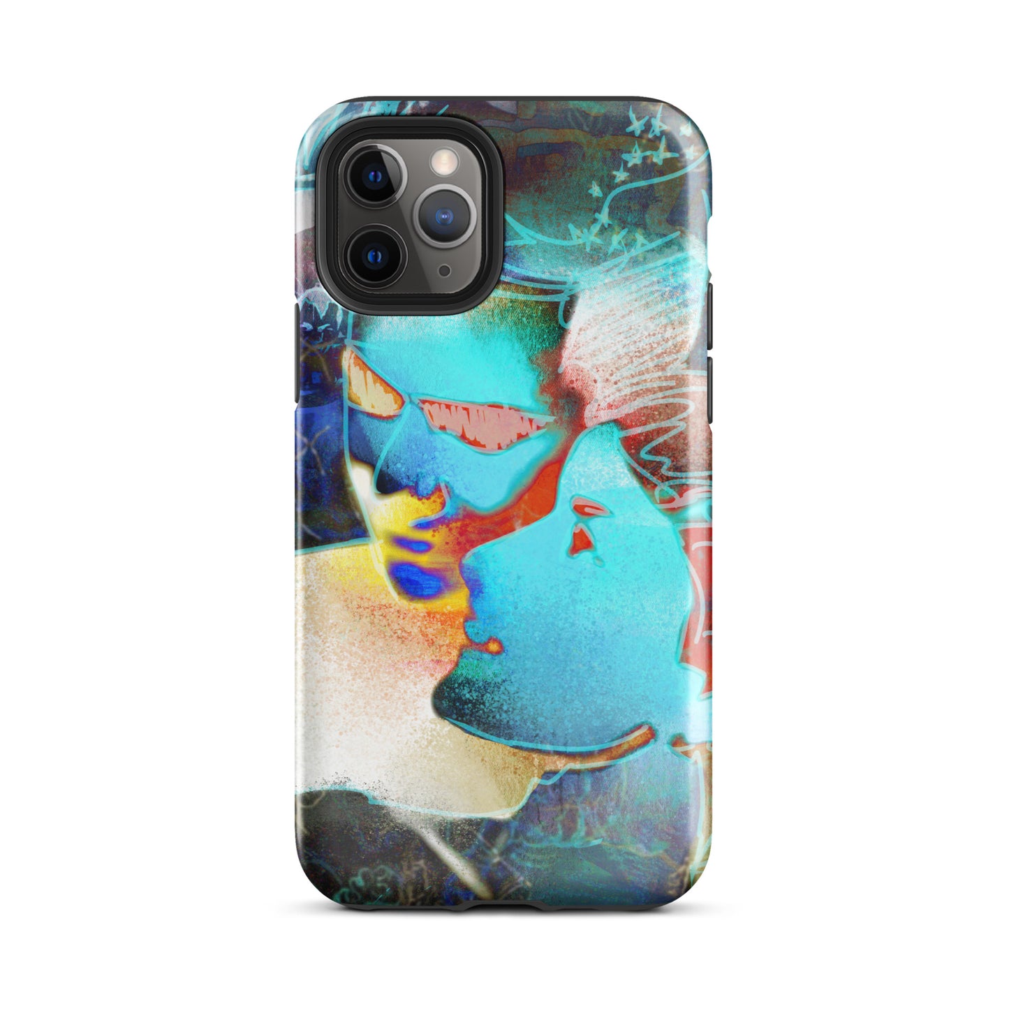 1047: Neon Love Series Tough Case for iPhone® (for models 11-15)